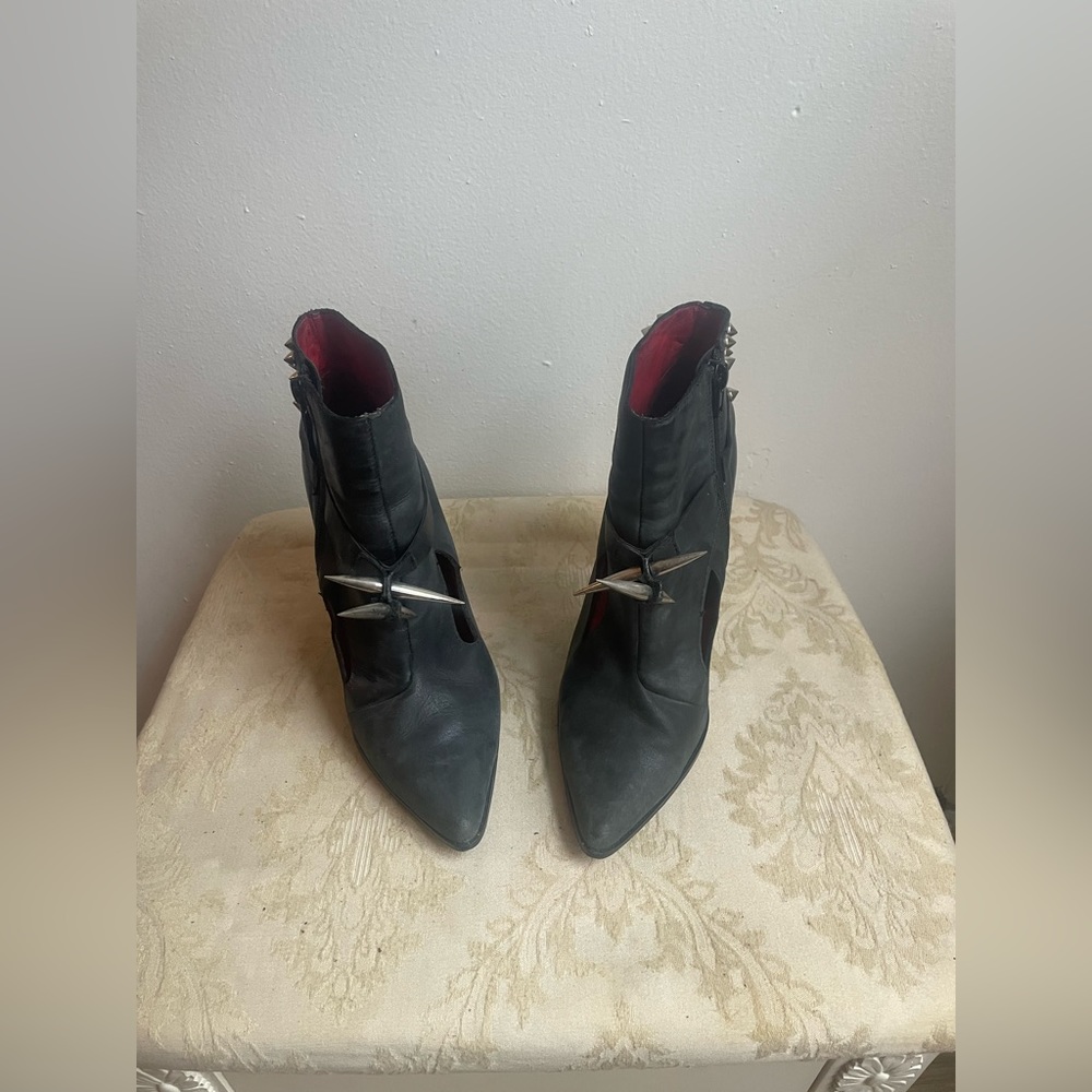 Jeffrey Campbell Handmade Ibiza Last Ankle Stiletto Heel Boots with Spikes